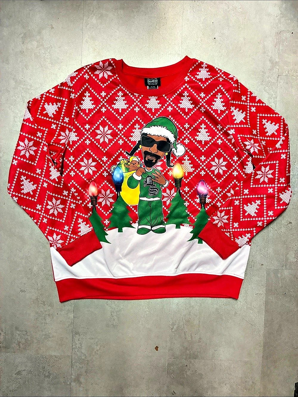 Dogg Supply Holiday Sweater Red & White XL Like New